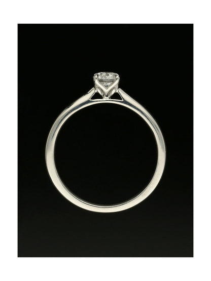 Diamond Solitaire Engagement Ring 0.37ct Certificated Round Brilliant Cut in 9ct White Gold