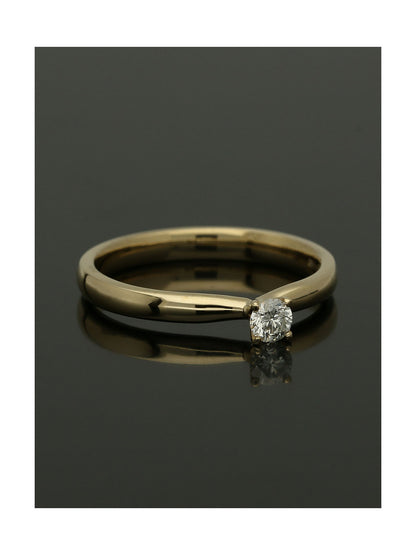 Diamond Solitaire Engagement Ring 0.15ct Round Brilliant Cut in 9ct Yellow Gold