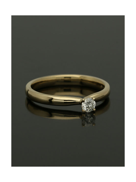 Diamond Solitaire Engagement Ring 0.15ct Round Brilliant Cut in 9ct Yellow Gold