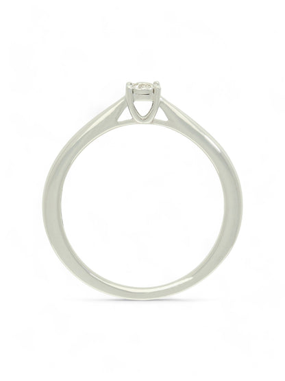Diamond Solitaire Miracle Set Engagement Ring 0.05ct Round Brilliant Cut in 9ct White Gold
