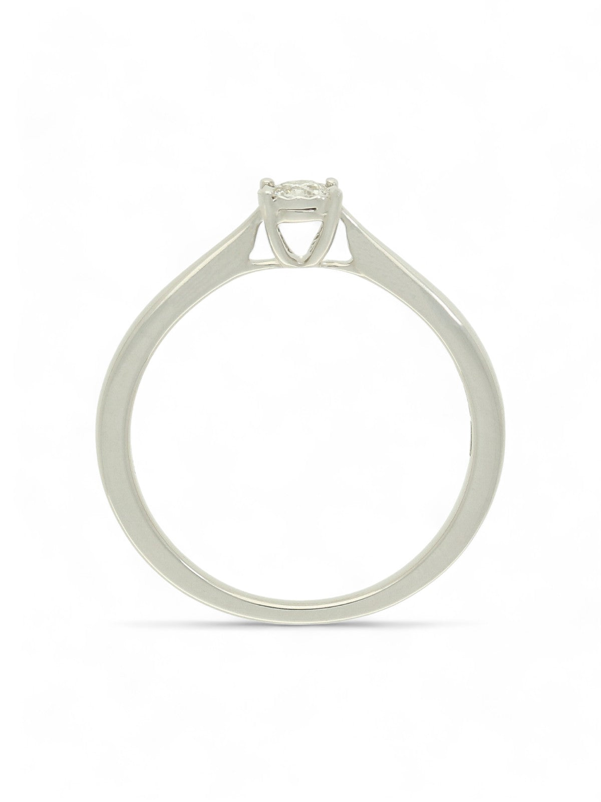 Diamond Solitaire Miracle Set Engagement Ring 0.10ct Round Brilliant Cut in 9ct White Gold