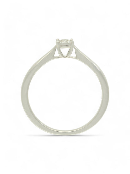 Diamond Solitaire Miracle Set Engagement Ring 0.10ct Round Brilliant Cut in 9ct White Gold