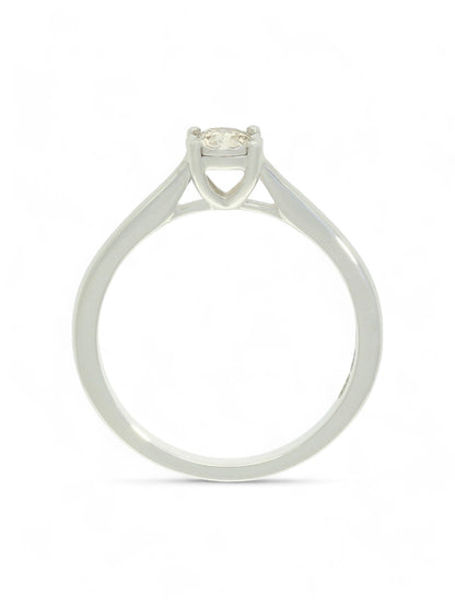 Diamond Solitaire Miracle Set Engagement Ring 0.25ct Round Brilliant Cut in 9ct White Gold