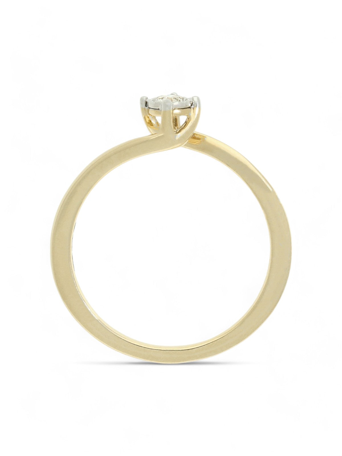 Diamond Solitaire Miracle Set Engagement Ring 0.10ct Round Brilliant in 9ct Yellow Gold