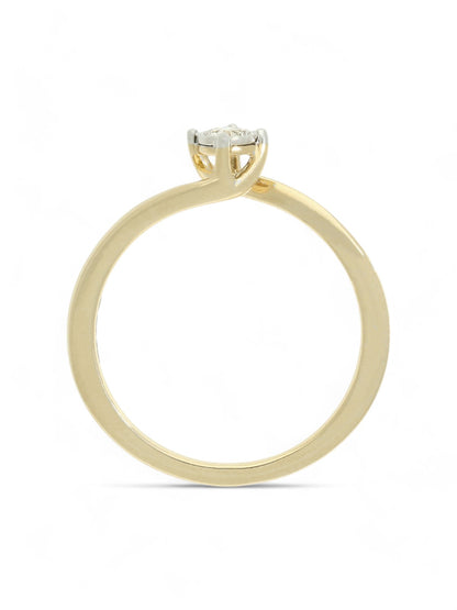 Diamond Solitaire Miracle Set Engagement Ring 0.10ct Round Brilliant in 9ct Yellow Gold