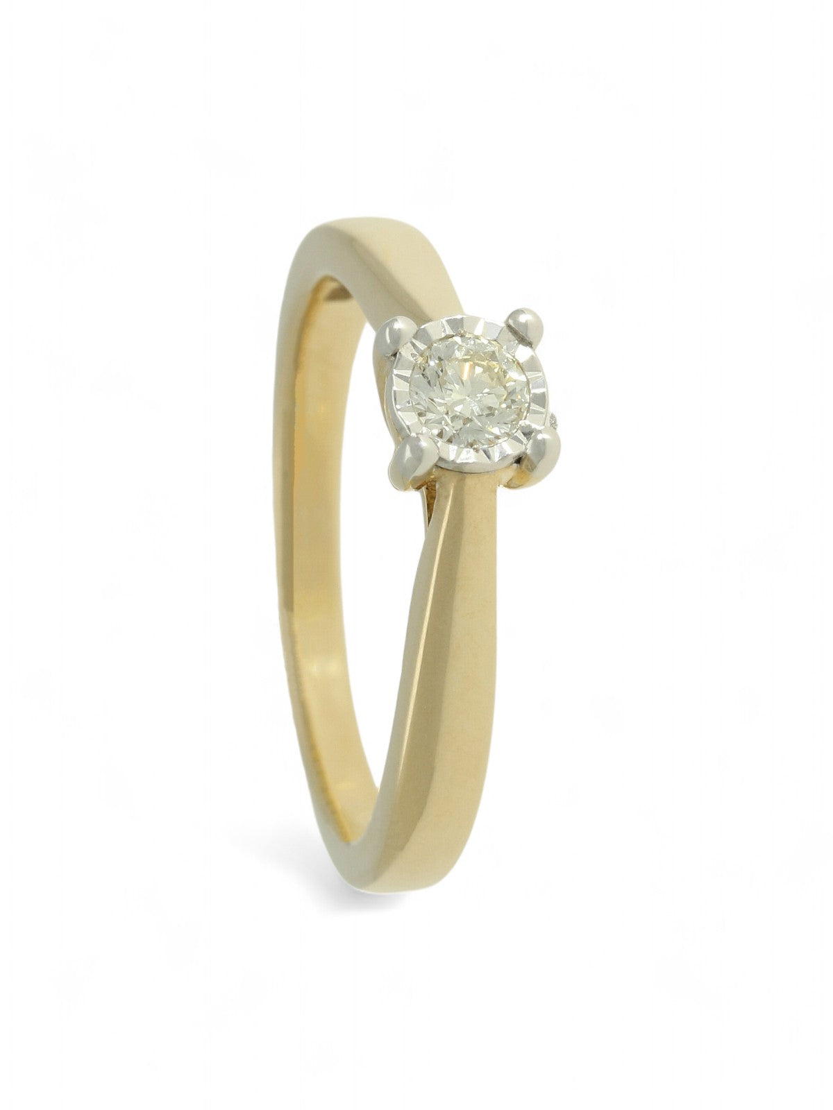 Diamond Solitaire Miracle Set Engagement Ring 0.20ct Round Brilliant ...