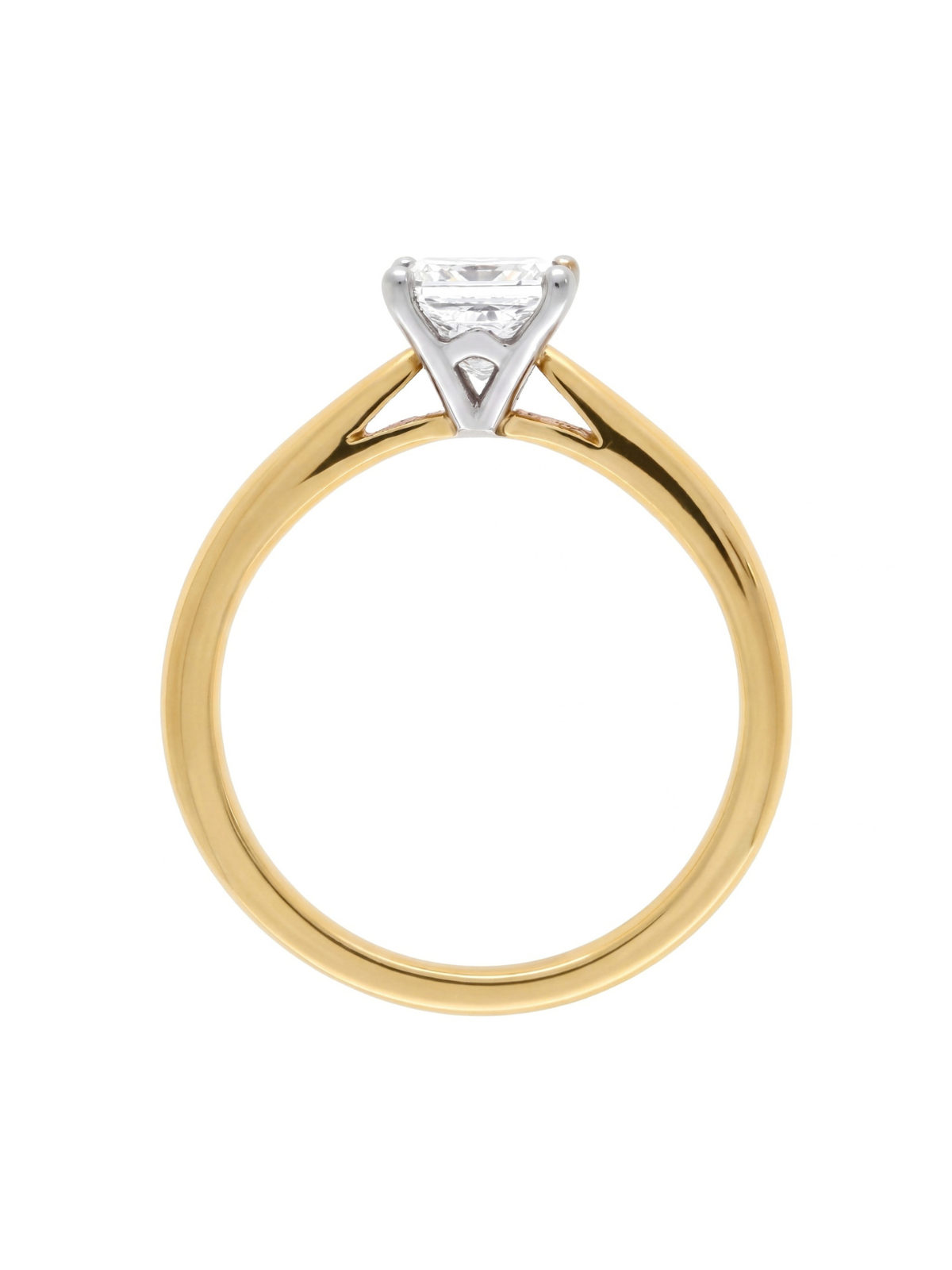 Diamond Solitaire Ring with 0.75ct Princess Cut Diamond in 18ct Yellow Gold