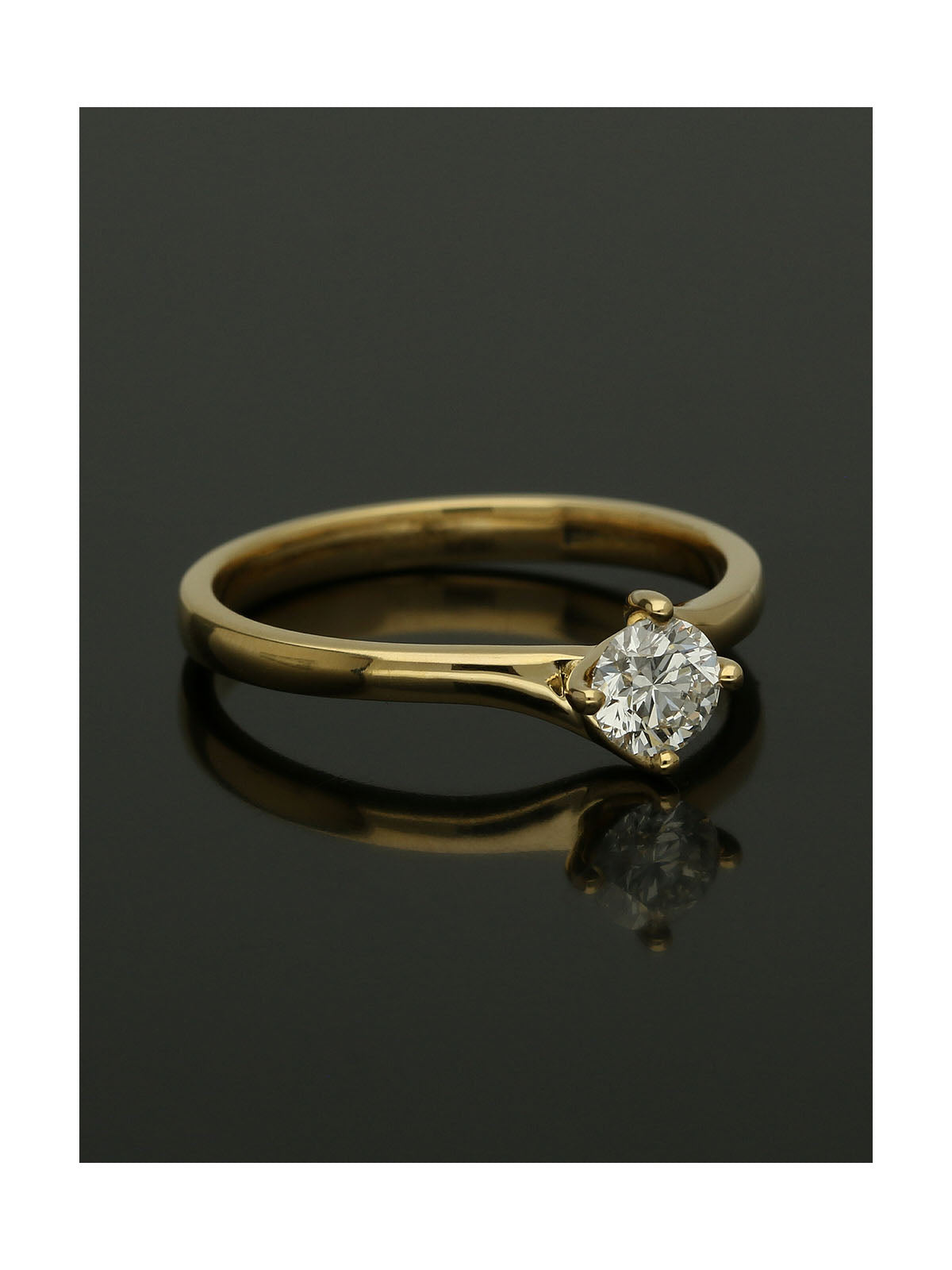 Diamond Solitaire Engagement Ring 0.30ct Certificated Round Brilliant Cut in 18ct Yellow Gold