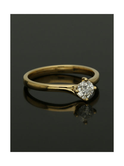 Diamond Solitaire Engagement Ring 0.30ct Certificated Round Brilliant Cut in 18ct Yellow Gold