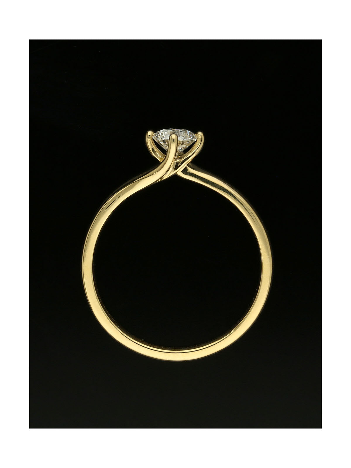 Diamond Solitaire Engagement Ring 0.30ct Certificated Round Brilliant Cut in 18ct Yellow Gold