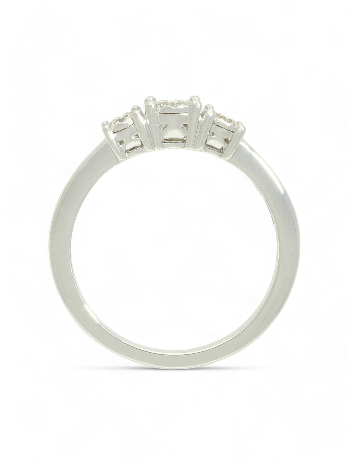 Diamond Three Stone Miracle Set Ring 0.25ct Round Brilliant Cut in 9ct White Gold