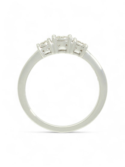 Diamond Three Stone Miracle Set Ring 0.25ct Round Brilliant Cut in 9ct White Gold