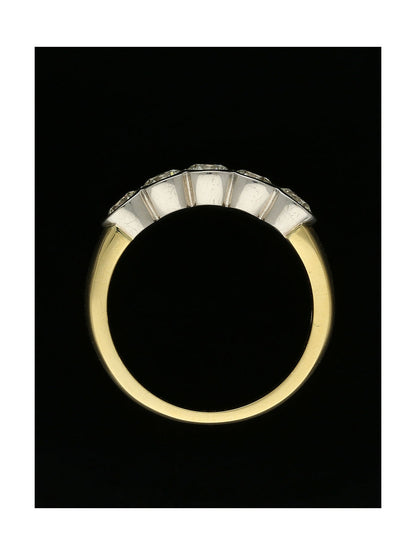 Diamond Round Brilliant Five Stone Half Eternity Ring in 18ct Yellow & White Gold