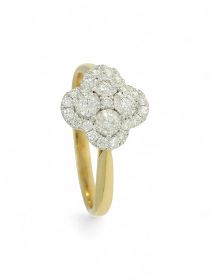 0.46ct Round Brilliant Cut Diamond Cluster Ring in 18ct Yellow and White Gold