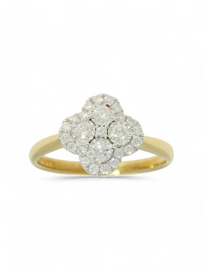0.46ct Round Brilliant Cut Diamond Cluster Ring in 18ct Yellow and White Gold