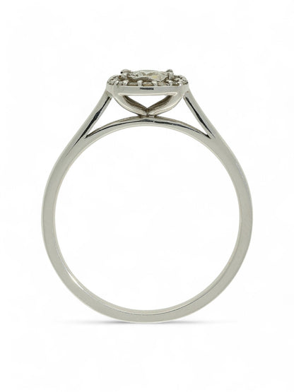 Diamond Cushion Shaped Cluster Ring in 9ct White Gold