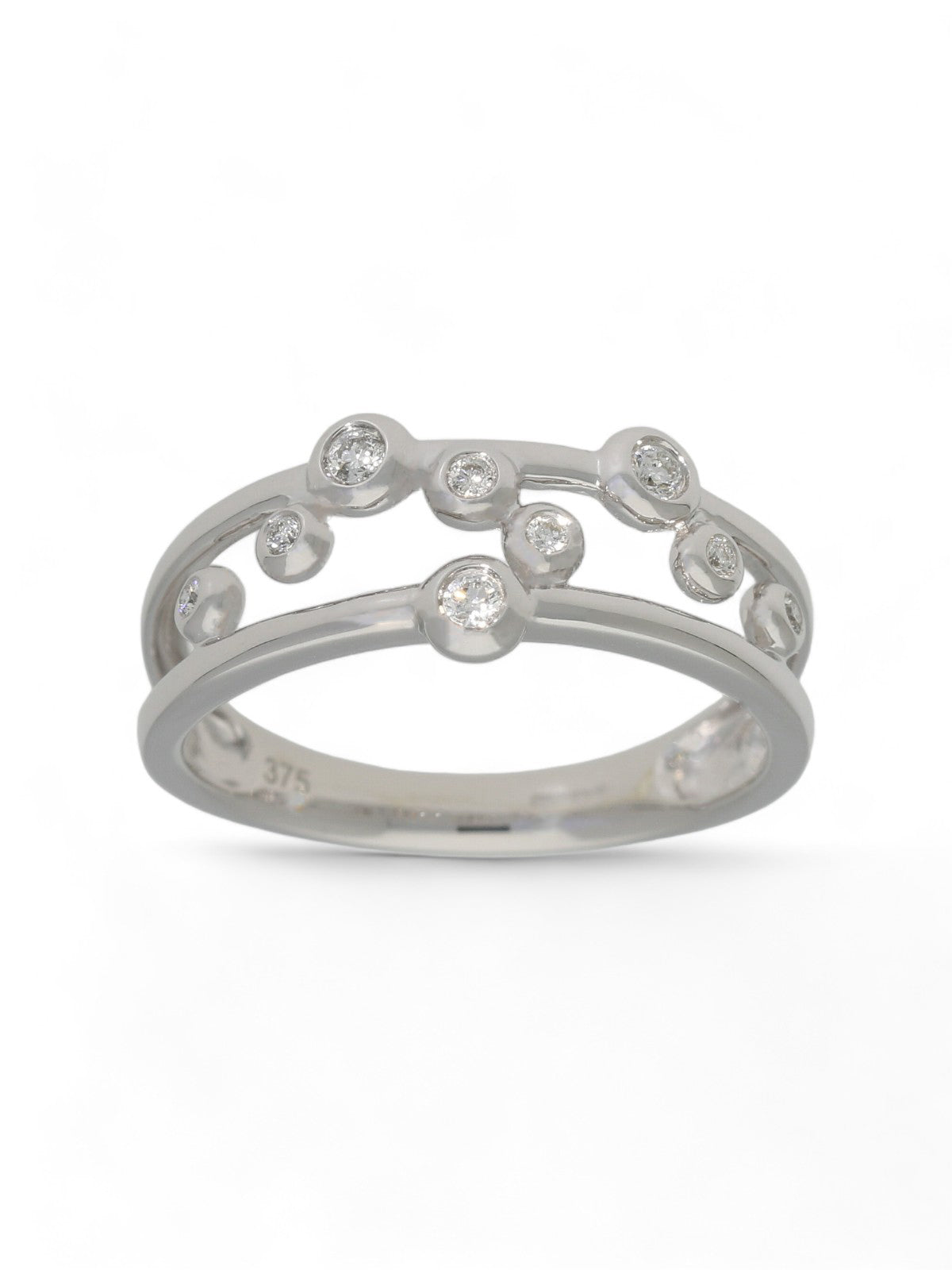 Diamond Cluster Ring 0.11ct Round Brilliant Cut in 9ct White Gold