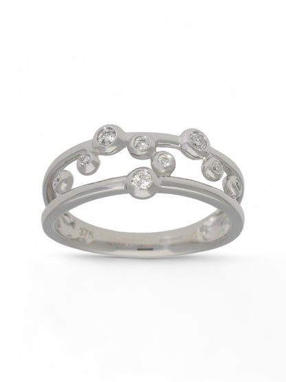 Diamond Cluster Ring 0.11ct Round Brilliant Cut in 9ct White Gold