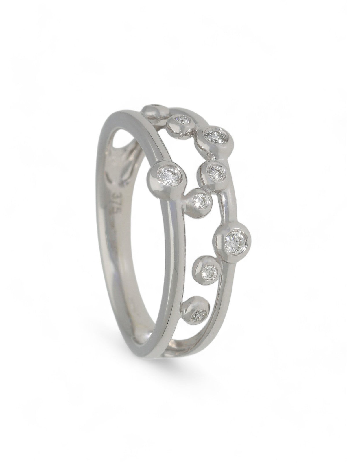Diamond Cluster Ring 0.11ct Round Brilliant Cut in 9ct White Gold