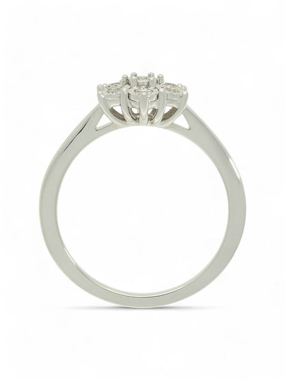 Diamond Cluster Miracle Set Ring 0.17ct Round Brilliant Cut in 9ct White Gold