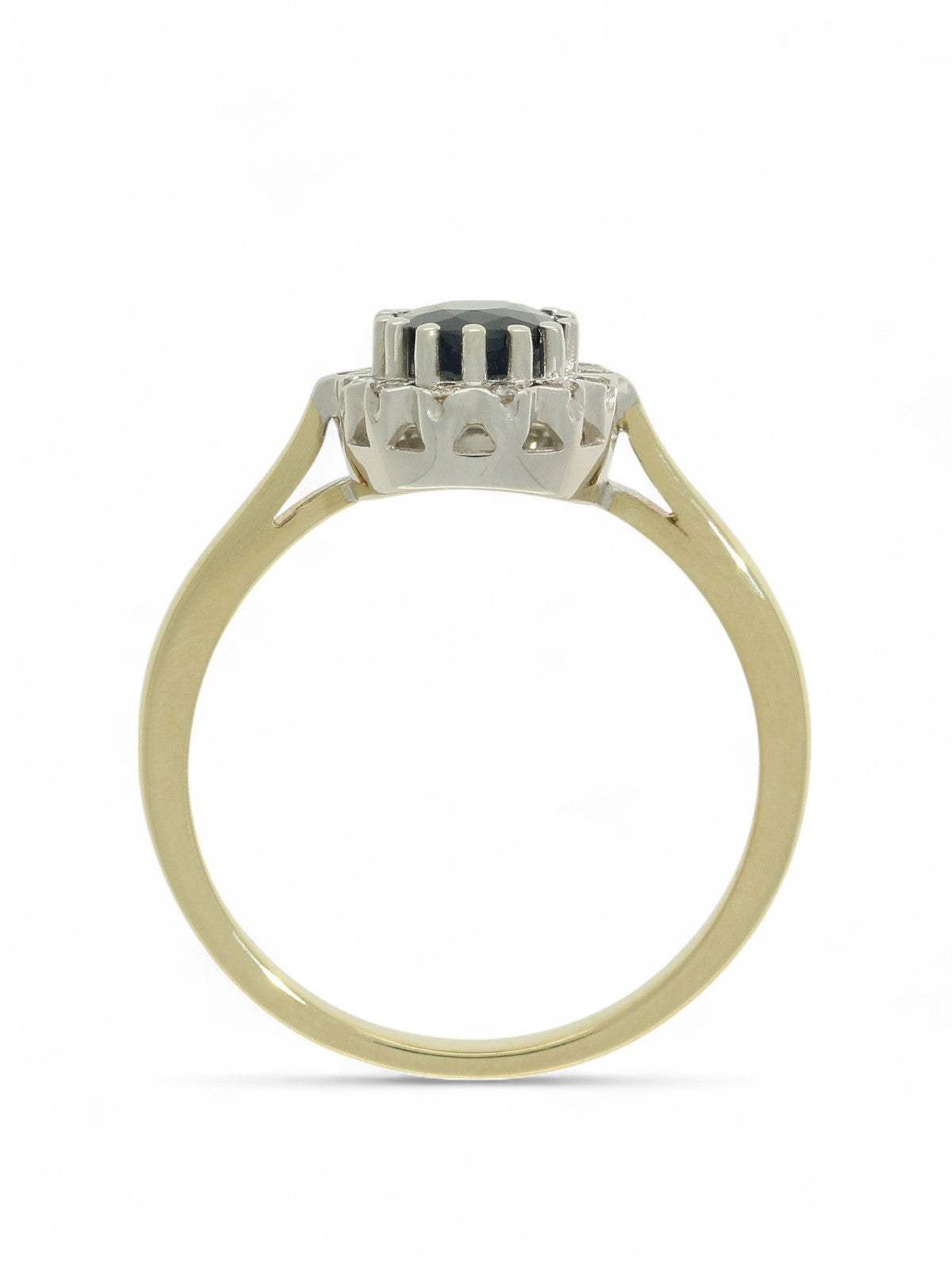 Sapphire & Diamond Cluster Ring in 9ct Yellow Gold
