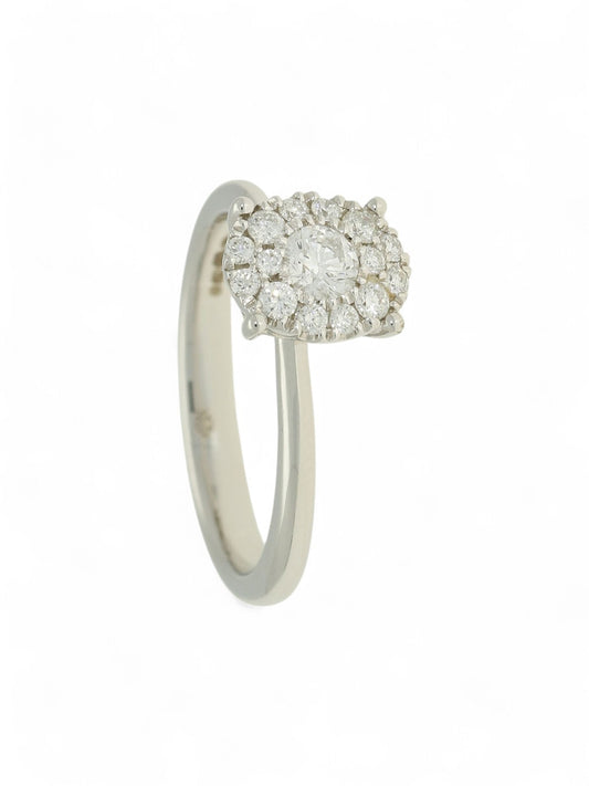 Diamond Cluster Ring 0.46ct Round Brilliant Cut in 18ct White Gold