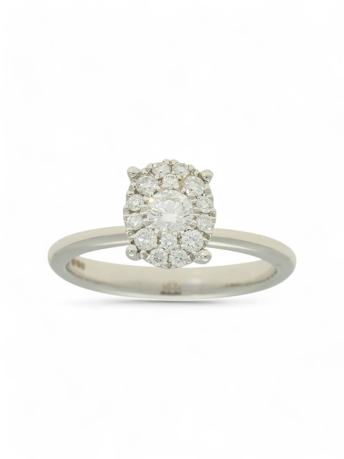 Diamond Cluster Ring 0.46ct Round Brilliant Cut in 18ct White Gold