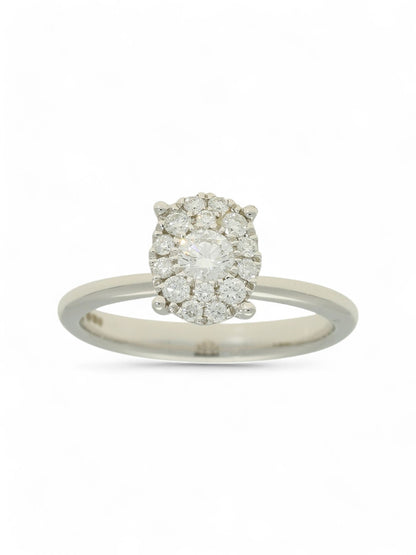 Diamond Cluster Ring 0.46ct Round Brilliant Cut in 18ct White Gold