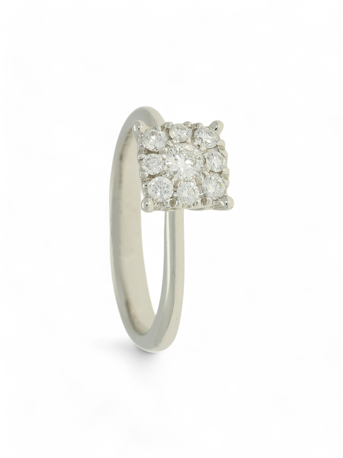 Diamond Cluster Ring 0.36ct Round Brilliant Cut in 18ct White Gold