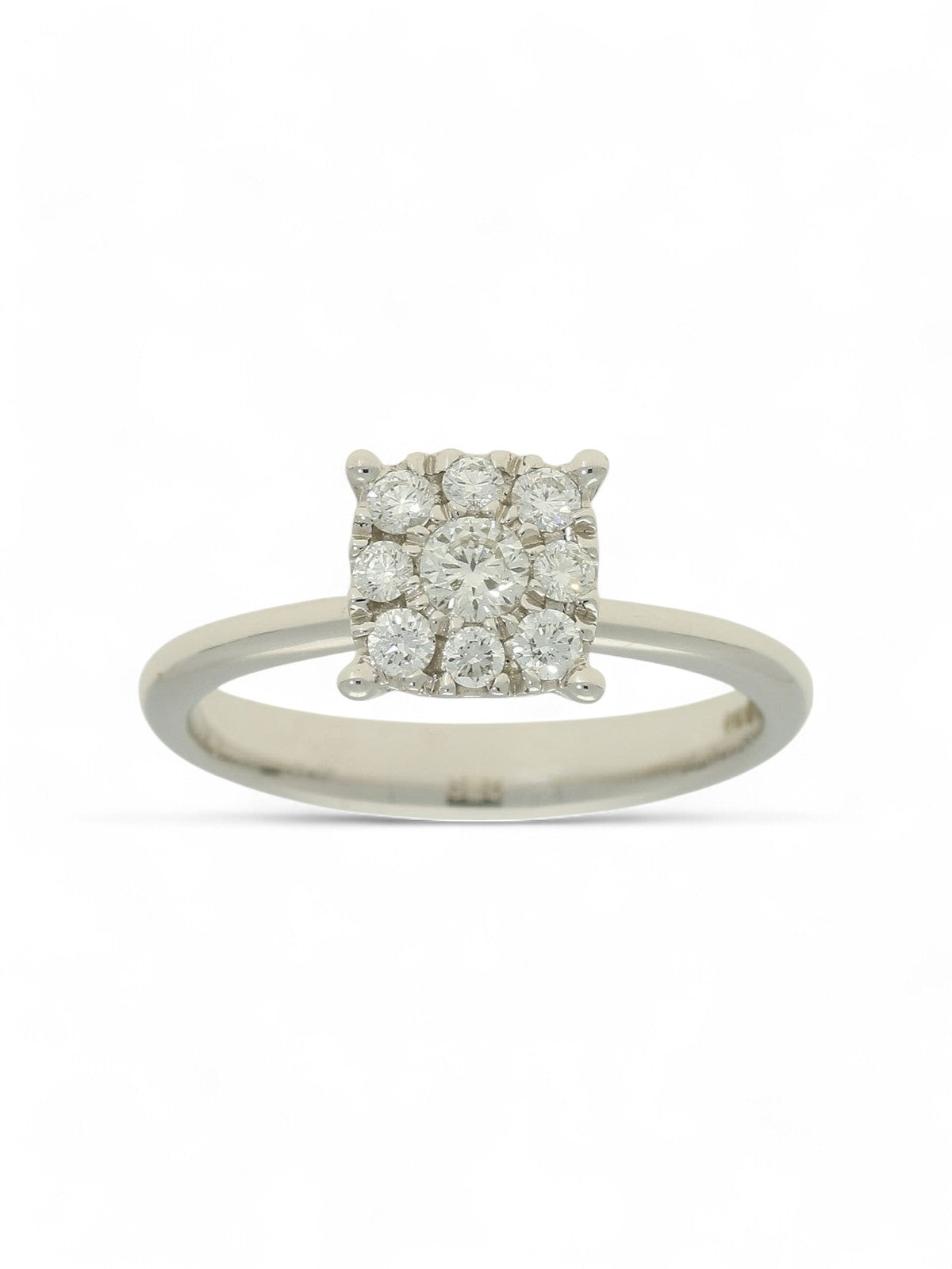 Diamond Cluster Ring 0.36ct Round Brilliant Cut in 18ct White Gold