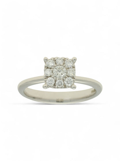 Diamond Cluster Ring 0.36ct Round Brilliant Cut in 18ct White Gold