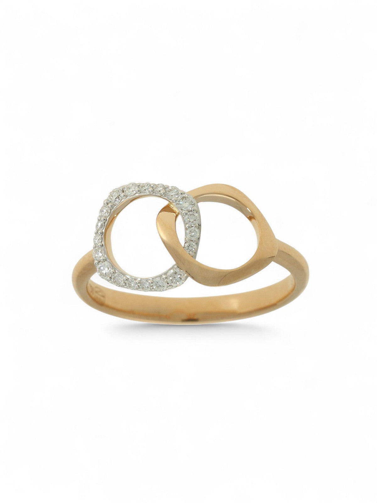 Diamond Interlocking Ring in 18ct Rose Gold