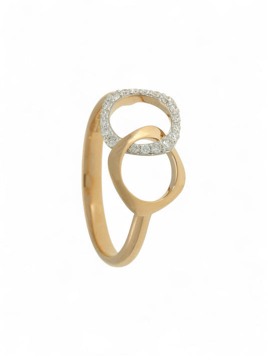 Diamond Interlocking Ring in 18ct Rose Gold