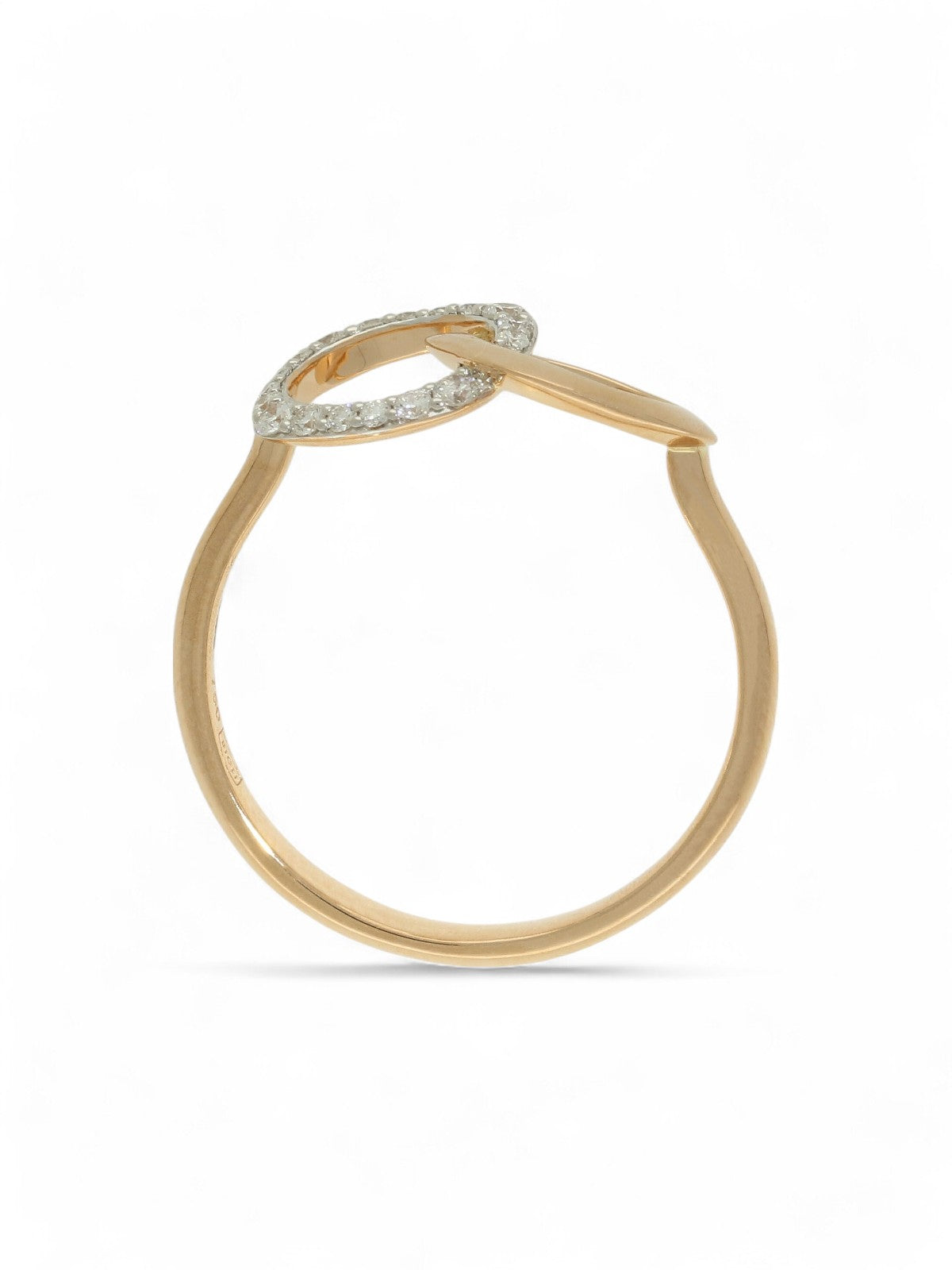 Diamond Interlocking Ring in 18ct Rose Gold