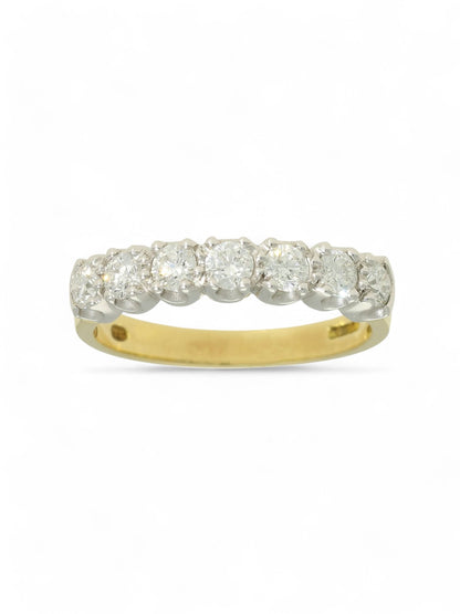 Diamond Half Eternity Ring 0.58ct Round Brilliant Cut in 18ct Yellow & White Gold