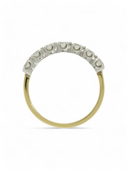 Diamond Half Eternity Ring 0.58ct Round Brilliant Cut in 18ct Yellow & White Gold