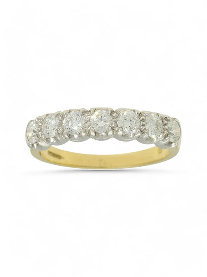 Diamond Half Eternity Ring 0.84ct Round Brilliant Cut in 18ct Yellow & White Gold