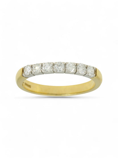 Diamond Half Eternity Ring 0.35ct Round Brilliant Cut in 18ct Yellow & White Gold