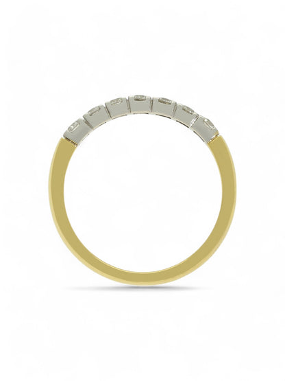 Diamond Half Eternity Ring 0.35ct Round Brilliant Cut in 18ct Yellow & White Gold