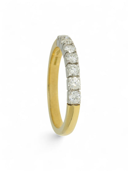 Diamond Half Eternity Ring 0.45ct Round Brilliant Cut in 18ct Yellow & White Gold