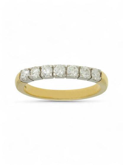 Diamond Half Eternity Ring 0.45ct Round Brilliant Cut in 18ct Yellow & White Gold