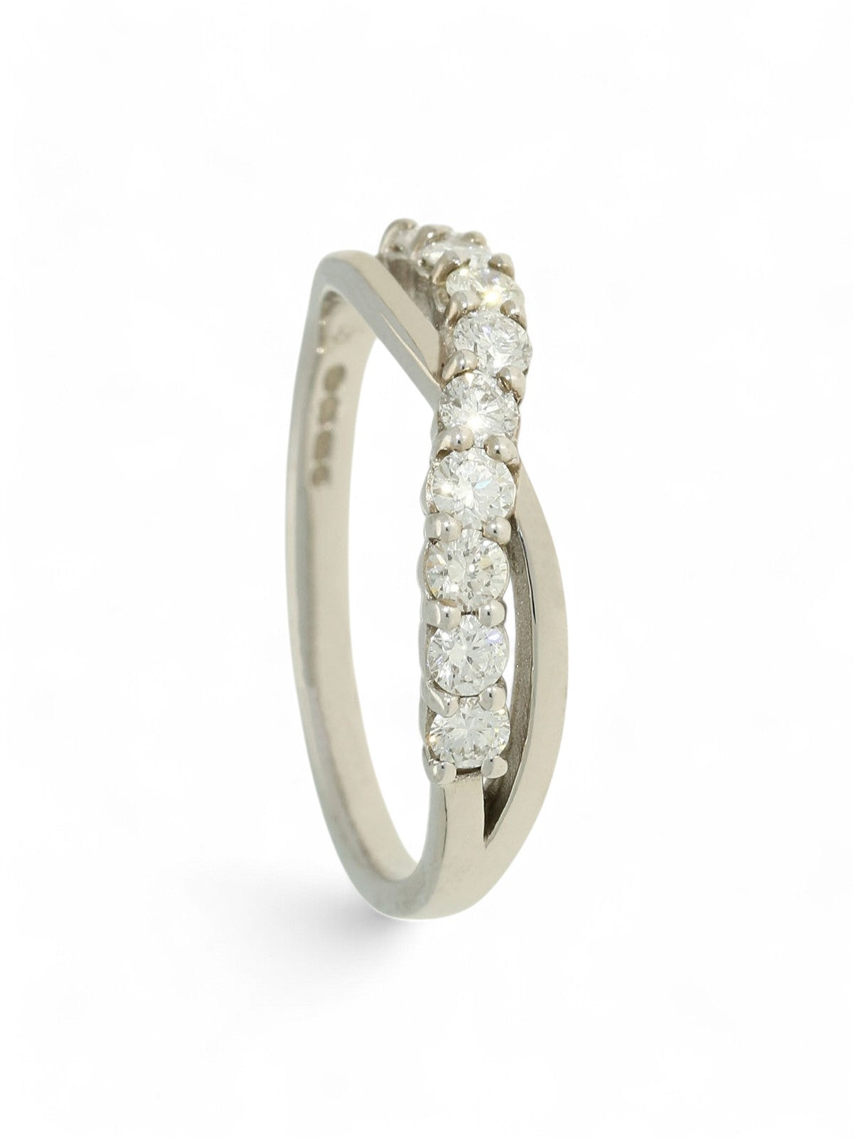 Diamond Half Eternity Ring 0.50ct Round Brilliant Cut in 18ct White Gold