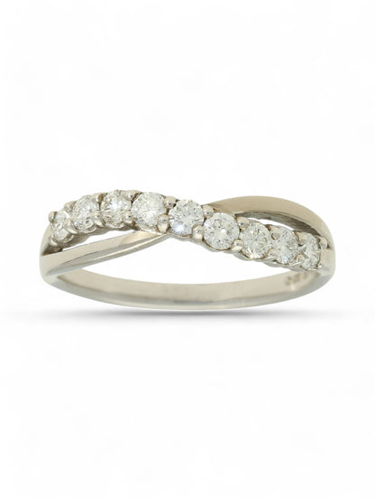 Diamond Half Eternity Ring 0.50ct Round Brilliant Cut in 18ct White Gold