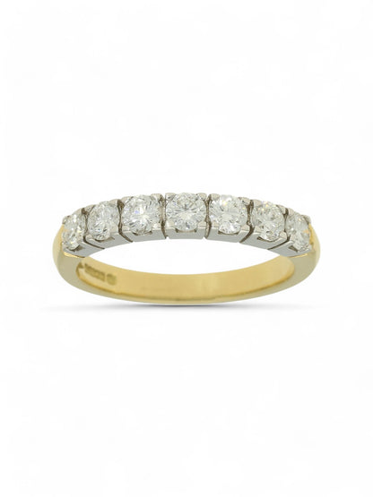 Diamond Half Eternity Ring 0.67ct Round Brilliant Cut in 18ct Yellow & White Gold