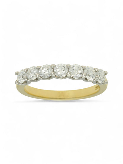 Diamond Half Eternity Ring 1.05ct Round Brilliant Cut in 18ct Yellow Gold & Platinum