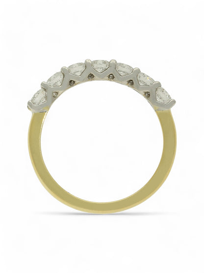 Diamond Half Eternity Ring 1.05ct Round Brilliant Cut in 18ct Yellow Gold & Platinum