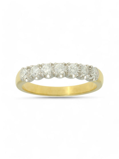 Diamond Half Eternity Ring 0.45ct Round Brilliant Cut in 18ct Yellow & White Gold