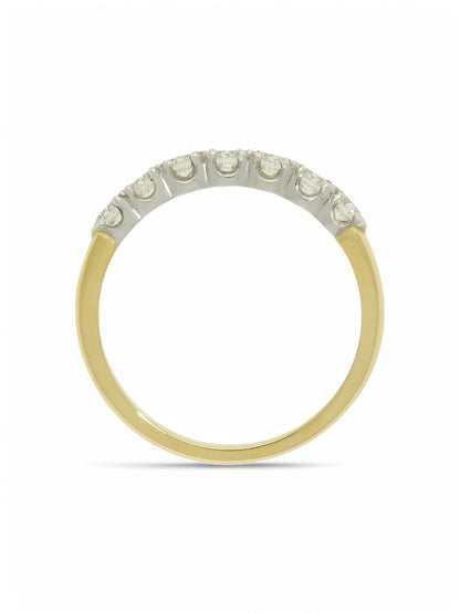 Diamond Half Eternity Ring 0.45ct Round Brilliant Cut in 18ct Yellow & White Gold