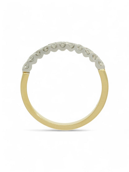 Diamond Half Eternity Ring 0.62ct Round Brilliant Cut in 18ct Yellow Gold and Platinum