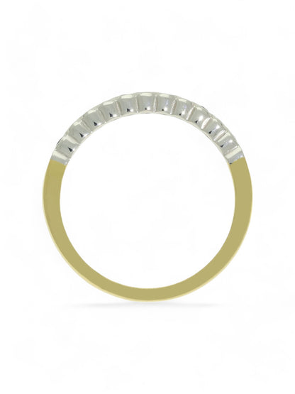 0.20ct Round Brilliant Cut Sapphire & 0.14ct Round Brilliant Cut Diamond Half Eternity Ring in 18ct Yellow & White Gold